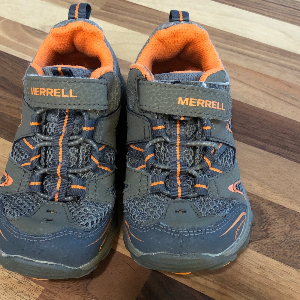 Merrell Kids Gray and Orange Trail Sneakers